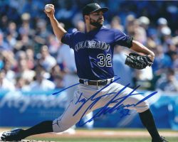 AUTOGRAPHED TYLER CHATWOOD 8X10 Colorado Rockies Photo