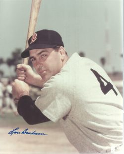 Autographed LOU BOUDREAU 8X10 Boston Red Sox Photo
