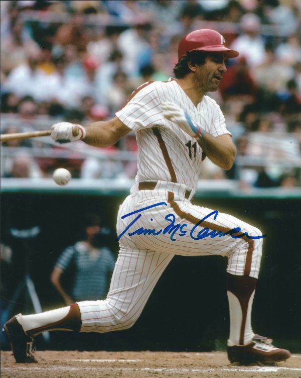 AUTOGRAPHED TIM MCCARVER 8x10 Philadelphia Phillies photo