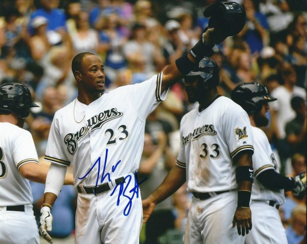 AUTOGRAPHED KEON BROXTON 8X10 Milwaukee Brewers Photo