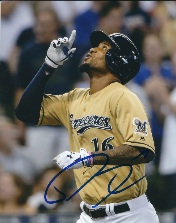 AUTOGRAPHED DOMINGO SANTANA 8X10 Milwaukee Brewers Photo