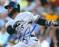 AUTOGRAPHED JONATHAN VILLAR 8X10 Milwaukee Brewers Photo