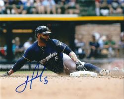AUTOGRAPHED JONATHAN VILLAR 8X10 Milwaukee Brewers Photo