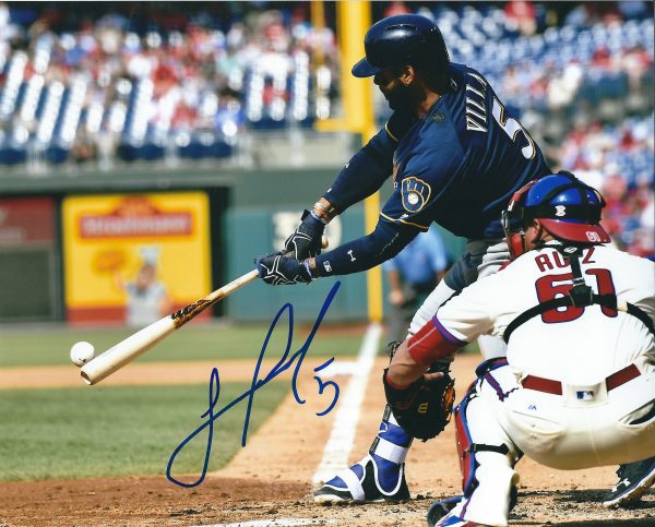AUTOGRAPHED JONATHAN VILLAR 8X10 Milwaukee Brewers Photo