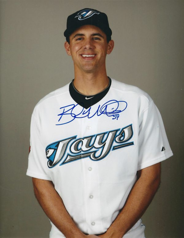 Autographed BRAD MILLS 8x10 Toronto Blue Jays Photo