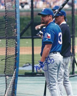 AUTOGRAPHED MIKE LAMB 8X10 Texas Rangers Photo