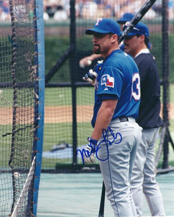 AUTOGRAPHED MIKE LAMB 8X10 Texas Rangers Photo
