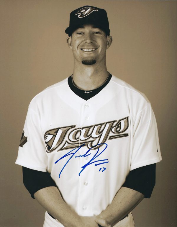 Autographed JOSH ROENICKE 8x10 Toronto Blue Jays Photo