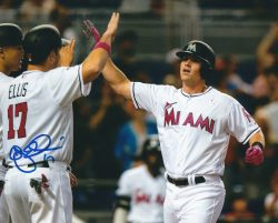 AUTOGRAPHED A.J. ELLIS 8X10 Miami Marlins Photo