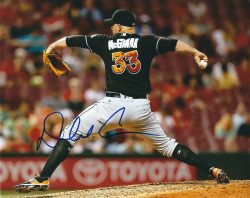 AUTOGRAPHED DUSTIN MCGOWAN 8X10 Miami Marlins Photo