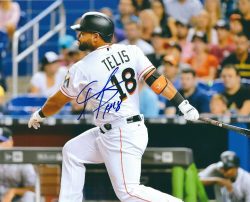 AUTOGRAPHED TOMAS TELIS 8X10 Miami Marlins Photo