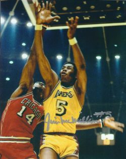 Autographed JIM MCMILLIAN 8X10 Los Angeles Lakers Photo