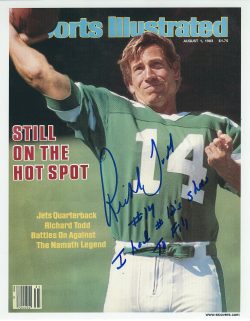 Autographed RICHARD TODD 8X10 New York Jets photo