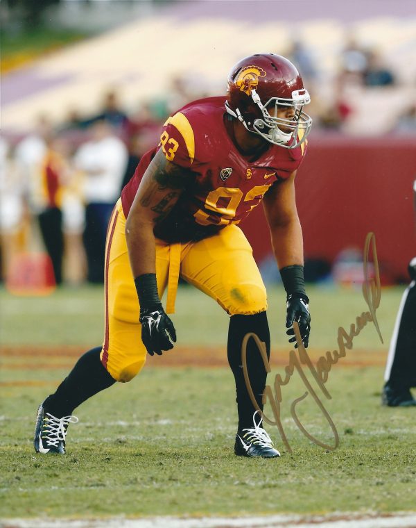 Autographed GREG TOWNSEND JR USC Trojans 8X10 Photo