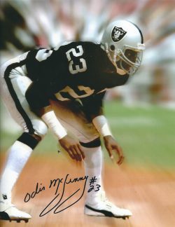 Autographed ODIS MCKINNEY 8X10 Oakland Raiders photo