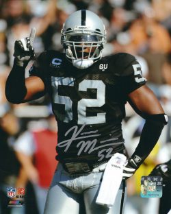 Autographed KIRK MORRISON 8X10 Oakland Raiders photo