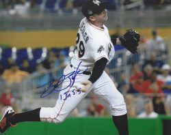 Autographed Brad Ziegler 8X10 Miami Marlins Photo with COA
