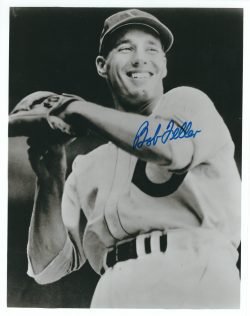 Autographed HOF'R BOB FELLER 8x10 Cleveland Indians Photo