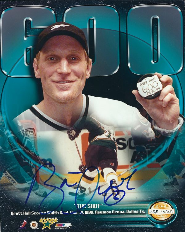 Autographed BRETT HULL 8X10 Dallas Stars  Photo