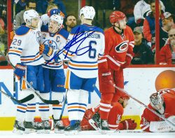 Autographed ADAM LARSSON 8X10 Edmonton Oilers Photo
