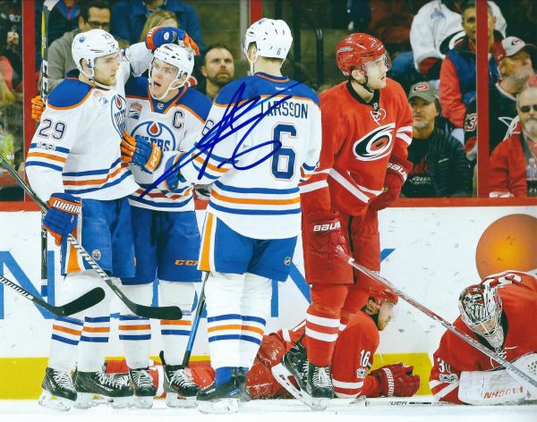 Autographed ADAM LARSSON 8X10 Edmonton Oilers Photo