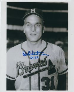AUTOGRAPHED BOB HARTMAN 8X10 Milwaukee Braves Photo