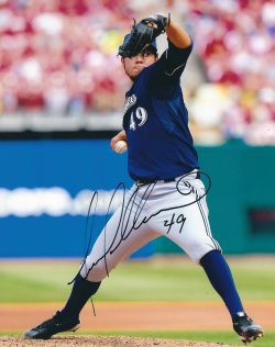 AUTOGRAPHED YOVANI GALLARDO 8x10 Milwaukee Brewers Photo