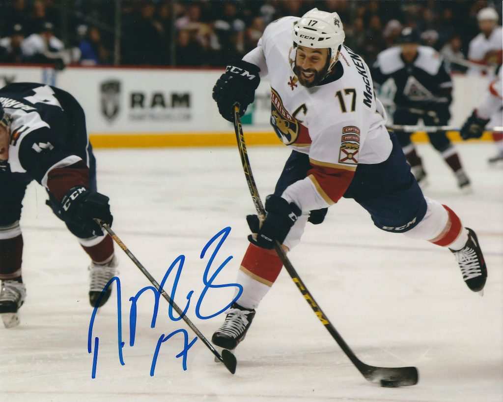 Autographed DEREK MACKENZIE 8x10 Florida Panthers Photo Main Line