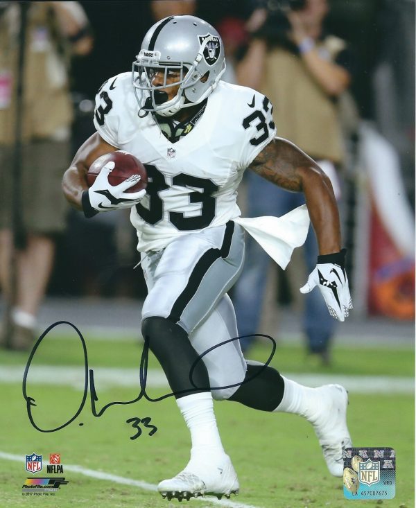 Autographed DEANDRE WASHINGTON 8X10 Oakland Raiders photo