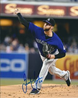 AUTOGRAPHED JORDAN LYLES 8X10 Colorado Rockies Photo