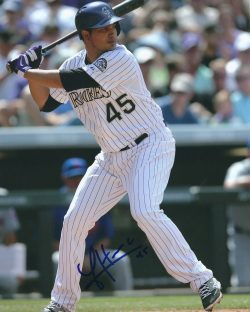 AUTOGRAPHED JHOULYS CHACIN 8X10 Colorado Rockies Photo