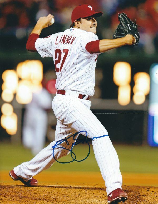 AUTOGRAPHED JOHN LANNAN 8X10 Philadelphia Phillies Photo