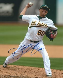 AUTOGRAPHED JESSE CHAVEZ 8X10 Oakland A's Photo