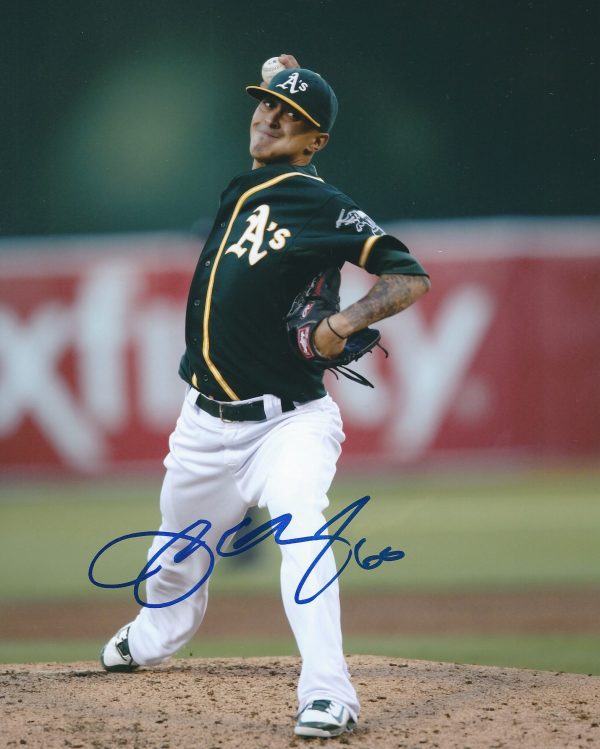 AUTOGRAPHED JESSE CHAVEZ 8X10 Oakland A's Photo