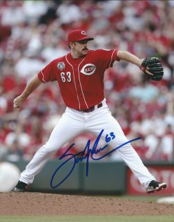 AUTOGRAPHED SAM LECURE 8X10 Cincinnati Reds Photo