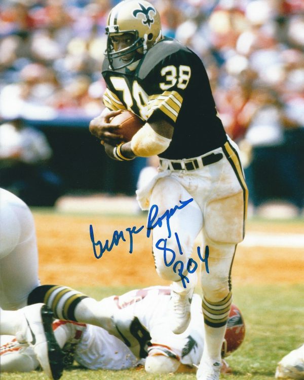 Autographed GEORGE ROGERS 8X10 New Orleans Saints photo