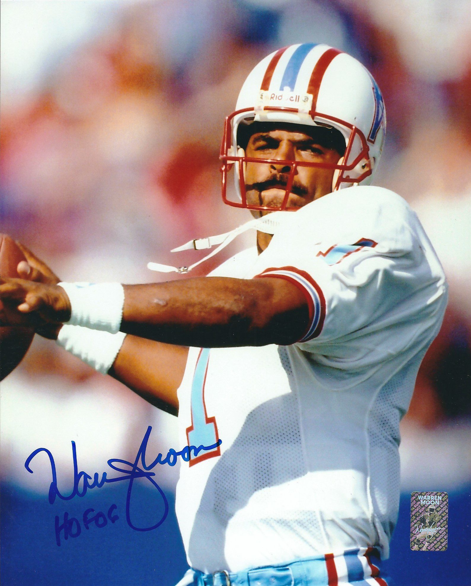 1993 WARREN MOON Houston Oilers FOOTBALL ACTION Glossy Photo 8x10 PICTURE  WOW! 