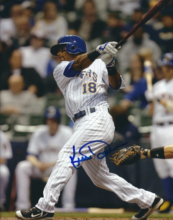 AUTOGRAPHED KHRIS DAVIS  8X10 Milwaukee Brewers Photo