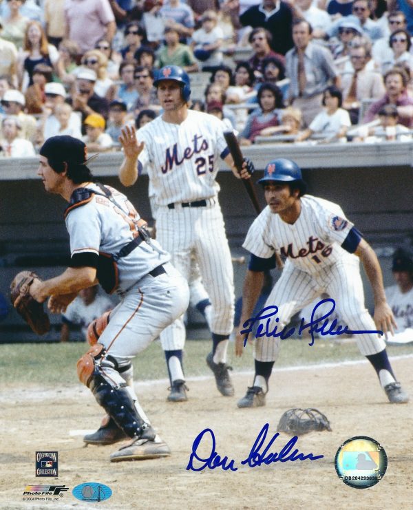 AUTOGRAPHED DON HAHN & FELIX MILLAN 8x10 New York Mets photo