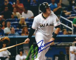 AUTOGRAPHED JUSTIN BOUR 8X10 Miami Marlins Photo