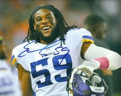 Autographed EMMANUEL LAMUR  8X10 Minnesota Vikings Photo