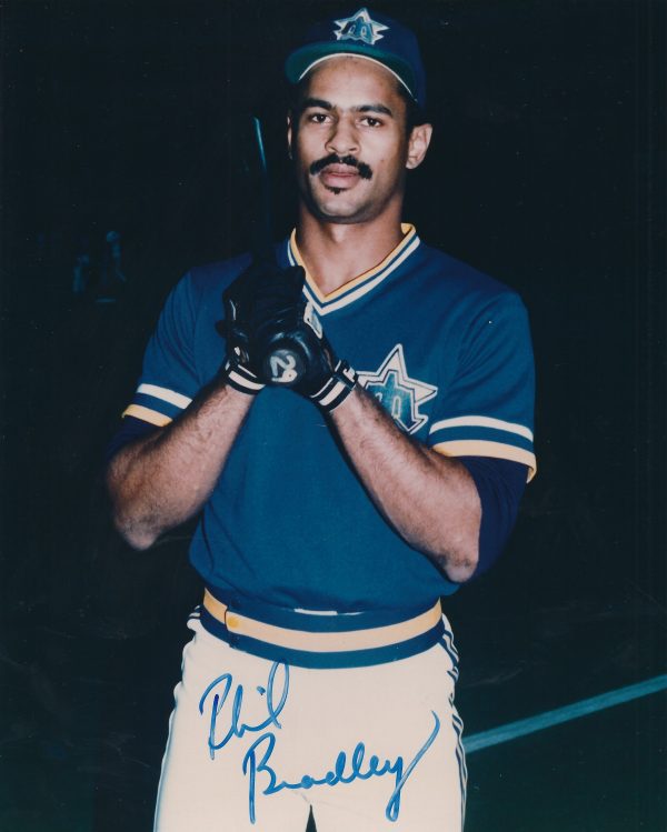 AUTOGRAPHED PHIL BRADLEY 8X10 Seattle Mariners Photo