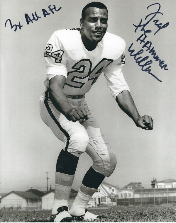Autographed FRED "THE HAMMER" WILLIAMSON 8X10 Oakland Raiders photo