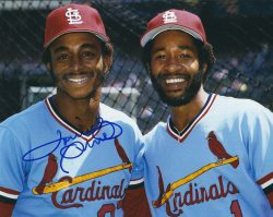 AUTOGRAPHED LONNIE SMITH 8X10 St. Louis Cardinals photo
