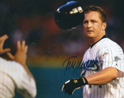 AUTOGRAPHED TODD HOLLANDSWORTH 8X10 Florida Marlins Photo