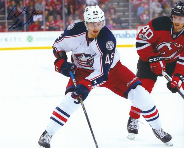 Autographed LUKAS SEDLACK 8X10 Columbus Blue Jackets Photo
