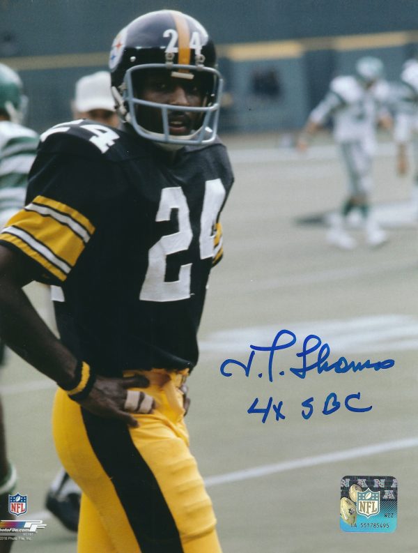 Autographed J.T THOMAS 8X10 Pittsburgh Steelers Photo