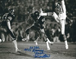 Autographed DENNIS "DIRT" WINSTON 8X10 Pittsburgh Steelers Photo