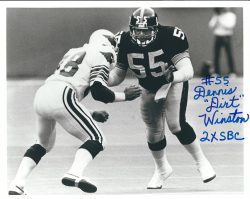 Autographed DENNIS "DIRT" WINSTON 8X10 Pittsburgh Steelers Photo