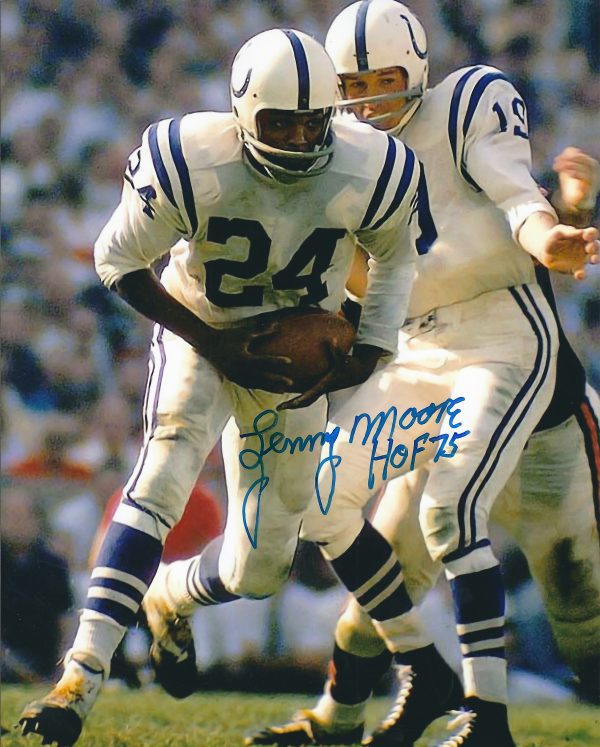 Autographed LENNY MOORE 8x10 Baltimore Colts photo